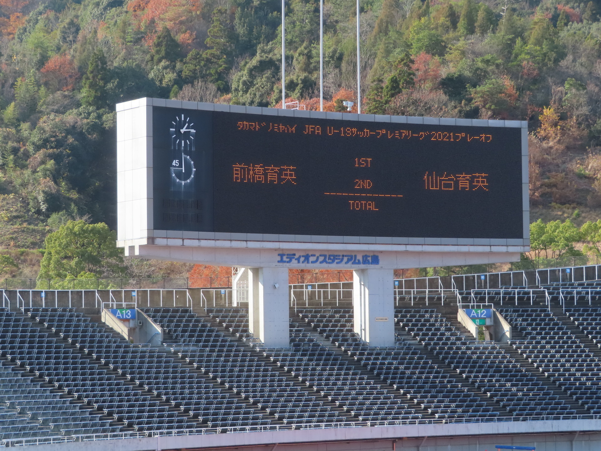 21 12 10 高円宮杯 Jfa U 18サッカープレミアリーグ 21 プレーオフ 1回戦 前橋育英vs仙台育英 エディオンスタジアム広島 4 0 あああ